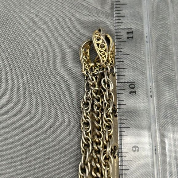 Lisner Multi Strand Gold‎ Tone Chain Necklace  20" Vintage MCM - Picture 6 of 6